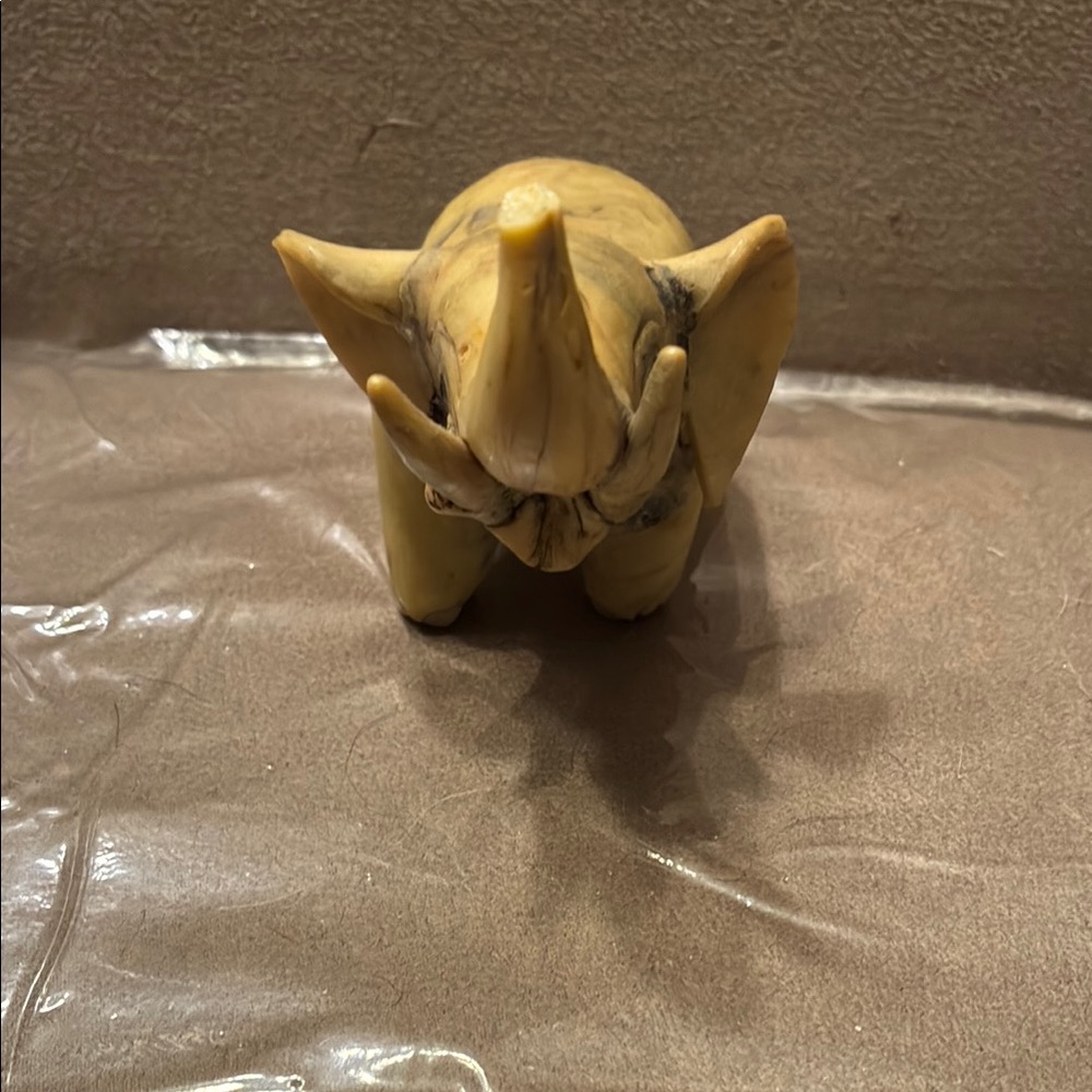 Vintage Handcrafted Tan Elephant Sculpture - Picture 2 of 9